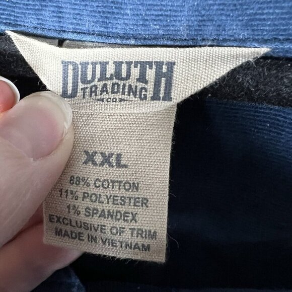 Duluth Trading Co Women’s Sz XXL Navy Blue Long Sleeves Button Up Corduroy Shirt - Picture 5 of 9
